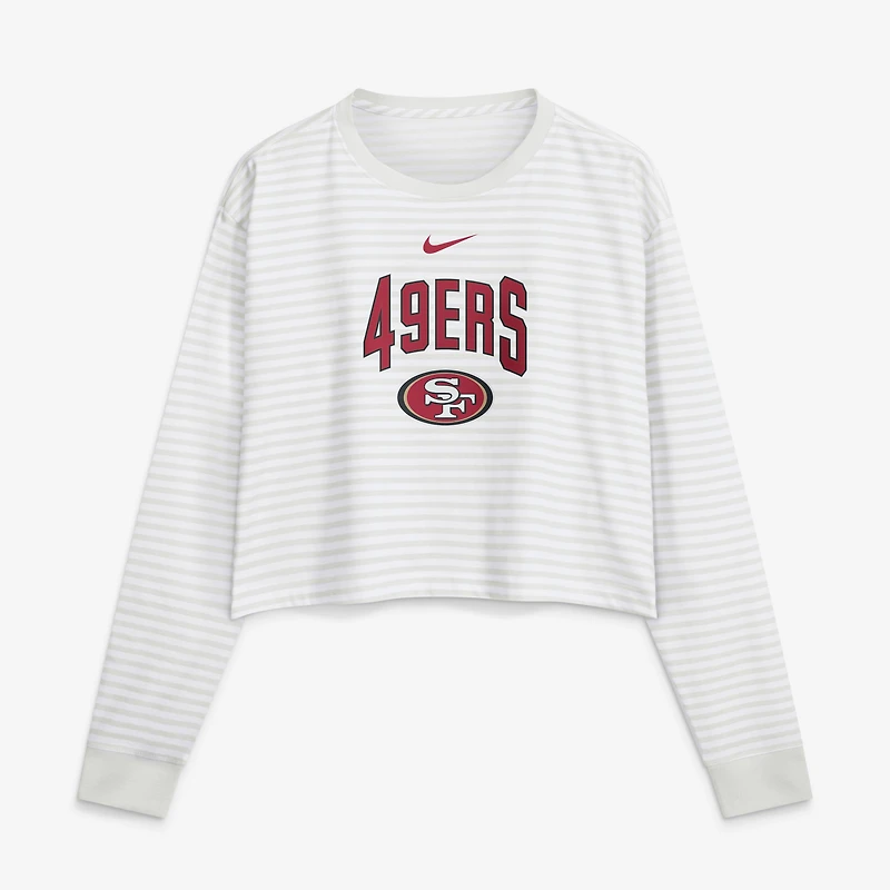 Women's Nike White San Francisco 49ers Loose Fit Crop Top