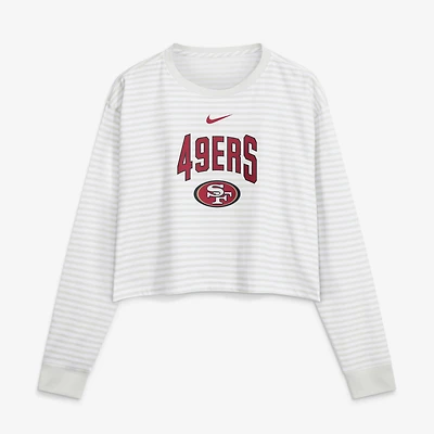 Women's Nike White San Francisco 49ers Loose Fit Crop Top