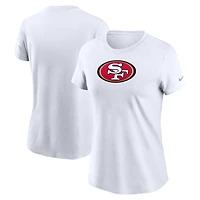 T-shirt Nike blanc avec logo principal des San Francisco 49ers pour femme