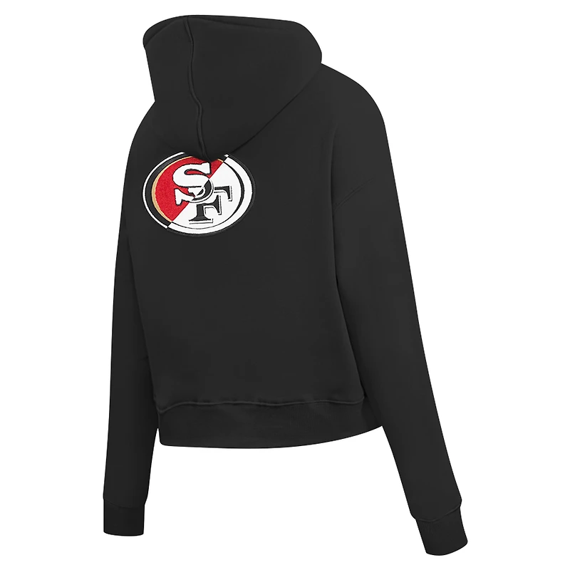 Women's Pro Standard Black San Francisco 49ers Split Logo Full-Zip Hoodie