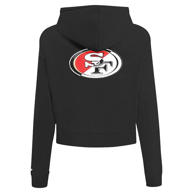Women's Pro Standard Black San Francisco 49ers Split Logo Full-Zip Hoodie