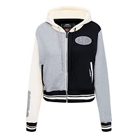 Sweat à capuche zippé en French Terry Reverse Colorblock gris Pro Standard pour femme des 49ers de San Francisco