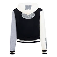 Sweat à capuche zippé en French Terry Reverse Colorblock gris Pro Standard pour femme des 49ers de San Francisco