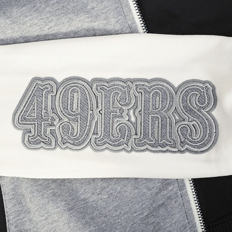 Sweat à capuche zippé en French Terry Reverse Colorblock gris Pro Standard pour femme des 49ers de San Francisco