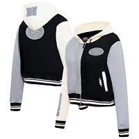 Sweat à capuche zippé en French Terry Reverse Colorblock gris Pro Standard pour femme des 49ers de San Francisco