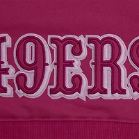 Women's Pro Standard Pink San Francisco 49ers Triple Cropped Fleece Pullover Hoodie
