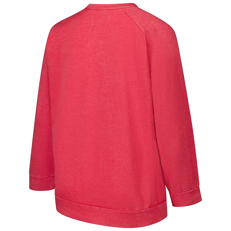 Women's Profile Red San Francisco 49ers Plus Acid Wash Raglan Sweatshirt