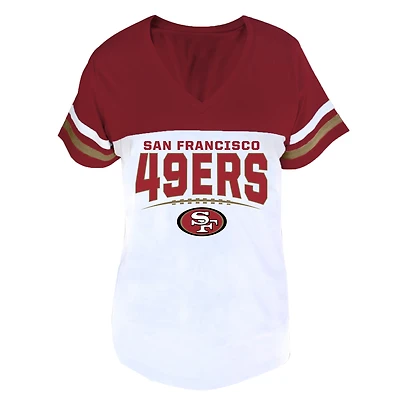 Women's Profile Scarlet/White San Francisco 49ers Plus Split Body V-Neck T-shirt