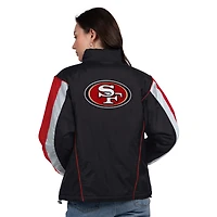 Veste demi-zippée pour femme Starter noire/écarlate des San Francisco 49ers Thursday Night Gridiron
