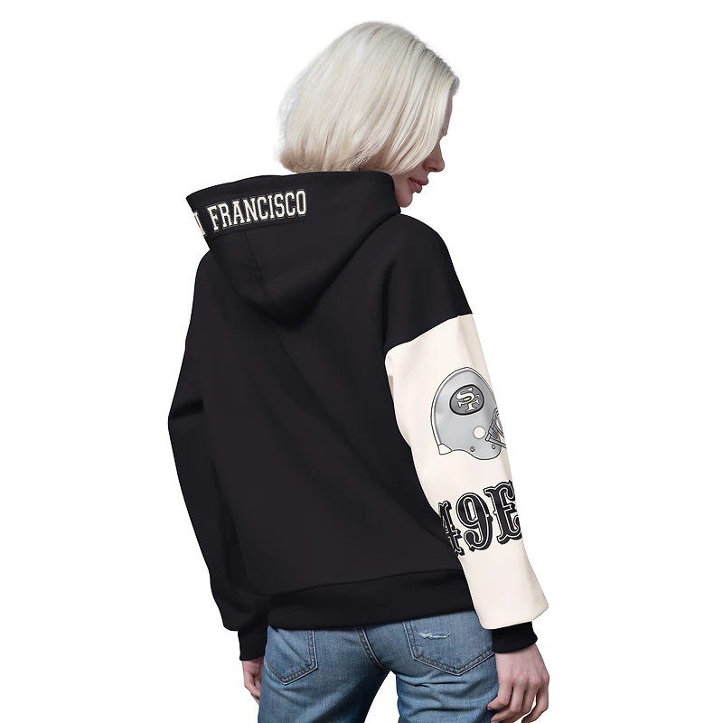 Women's Starter  Black San Francisco 49ers 4th Down Full-Zip Hoodie