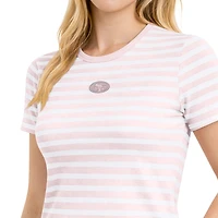 Women's Starter  Pastel Pink San Francisco 49ers Pastels Striped T-Shirt
