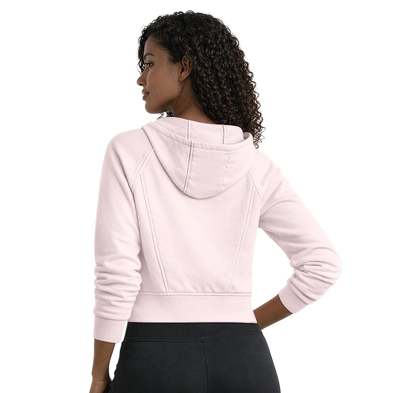 Sweat à capuche zippé court Starter Pink San Francisco 49ers pour femme