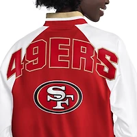 Women's Starter  Scarlet/White San Francisco 49ers Raglan Blitz Full-Snap Varsity Jacket