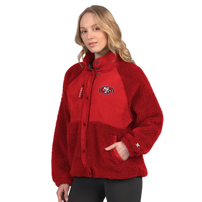 Veste sherpa Scarlet On the Ball pour femme des San Francisco 49ers