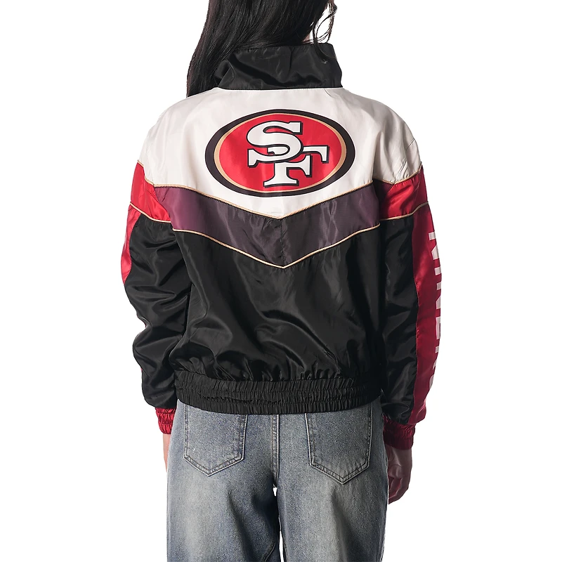 Women's The Wild Collective Black San Francisco 49ers 1/4 Zip Track Jacket