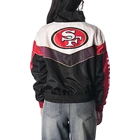 Women's The Wild Collective Black San Francisco 49ers 1/4 Zip Track Jacket