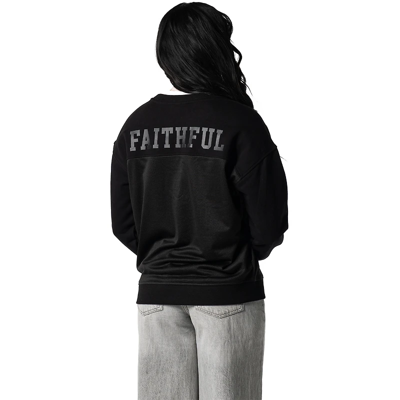 Women's The Wild Collective Black San Francisco 49ers Long Sleeve Knit Pullover Sweatshirt