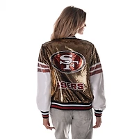 Women's The Wild Collective Gold San Francisco 49ers Sequin Bomber Jacket