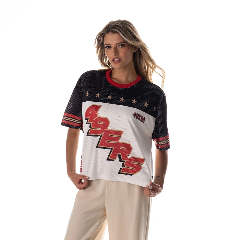 T-shirt court en maille blanc The Wild Collective des San Francisco 49ers pour femme
