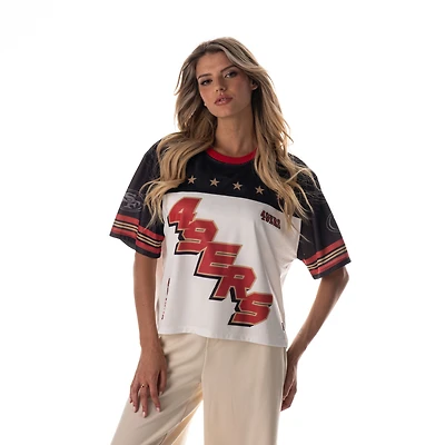 T-shirt court en maille blanc The Wild Collective des San Francisco 49ers pour femme