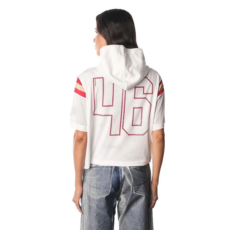 T-shirt à capuche en jersey blanc The Wild Collective pour femme des 49ers de San Francisco