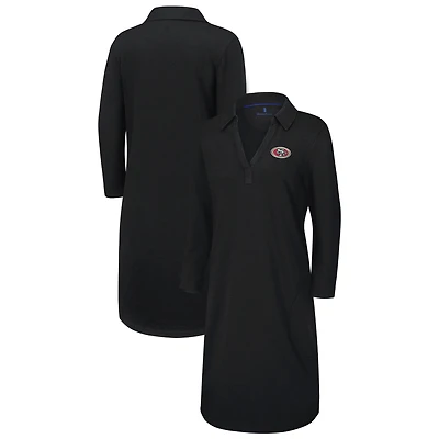 Women's Tommy Bahama Black San Francisco 49ers Ashby Isles Three-Quarter Length Sleeve Pullover
 Jersey Dress