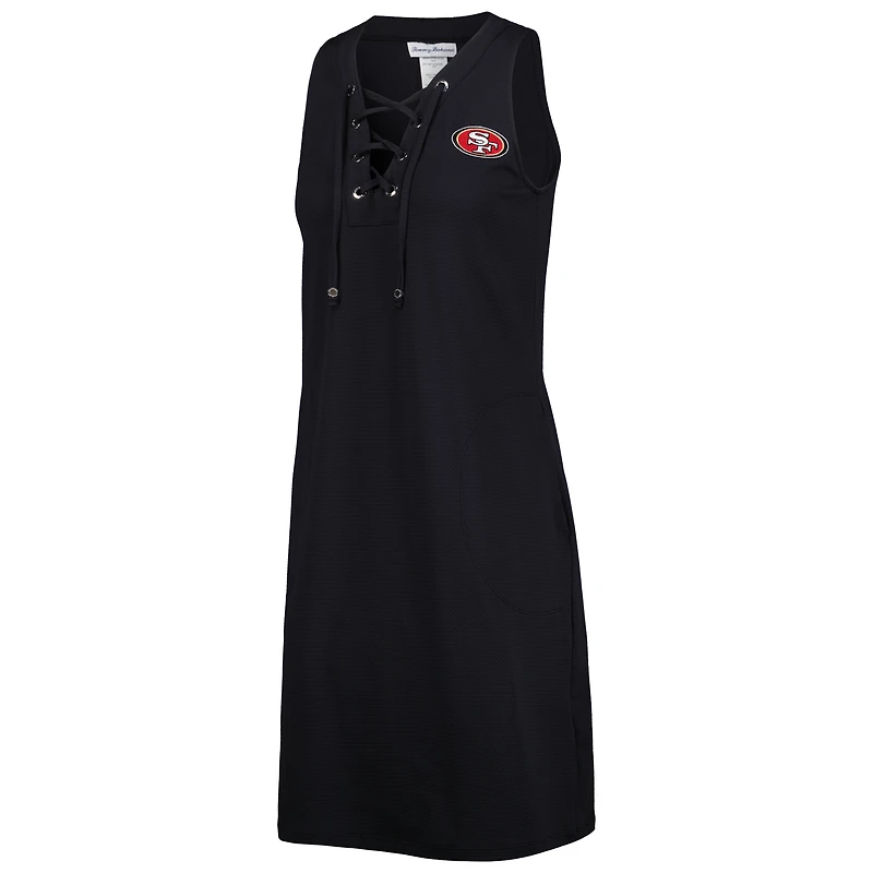 Women's Tommy Bahama Black San Francisco 49ers Island Cays Lace-Up Dress