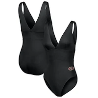 Maillot de bain une pièce moderne à col en V pour femme Tommy Bahama noir San Francisco 49ers Palm
