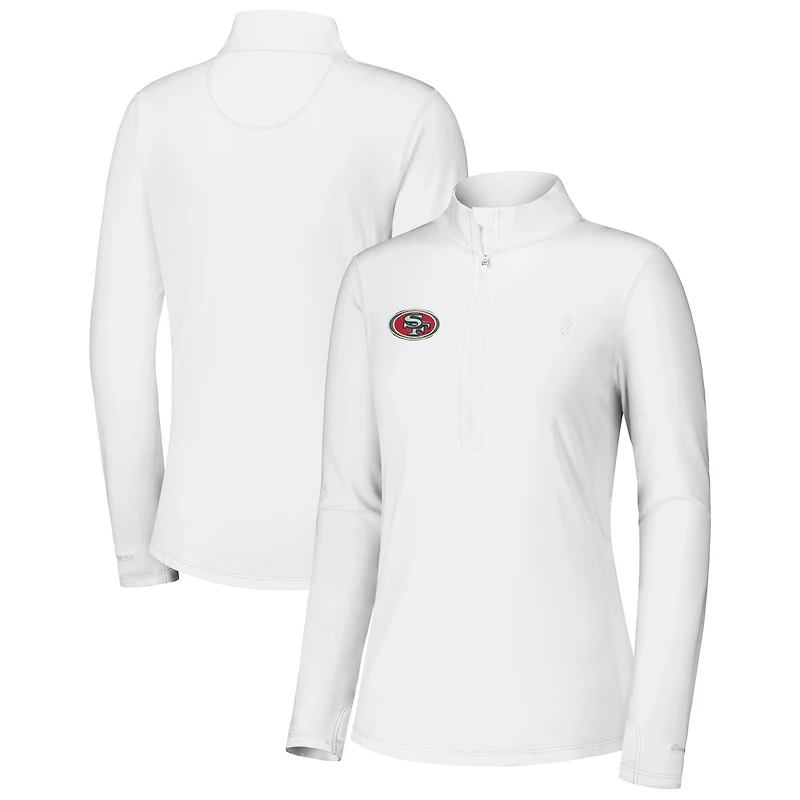 Women's Tommy Bahama White San Francisco 49ers Sport Playa Vista IslandZone Quarter-Zip Jacket