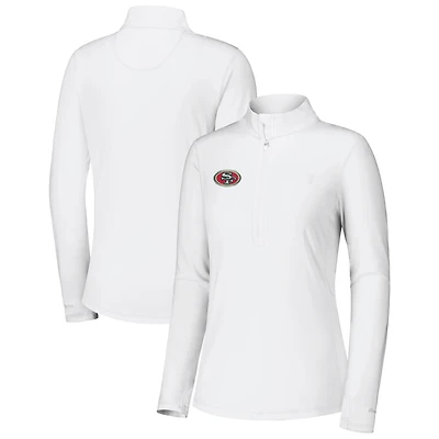 Women's Tommy Bahama White San Francisco 49ers Sport Playa Vista IslandZone Quarter-Zip Jacket