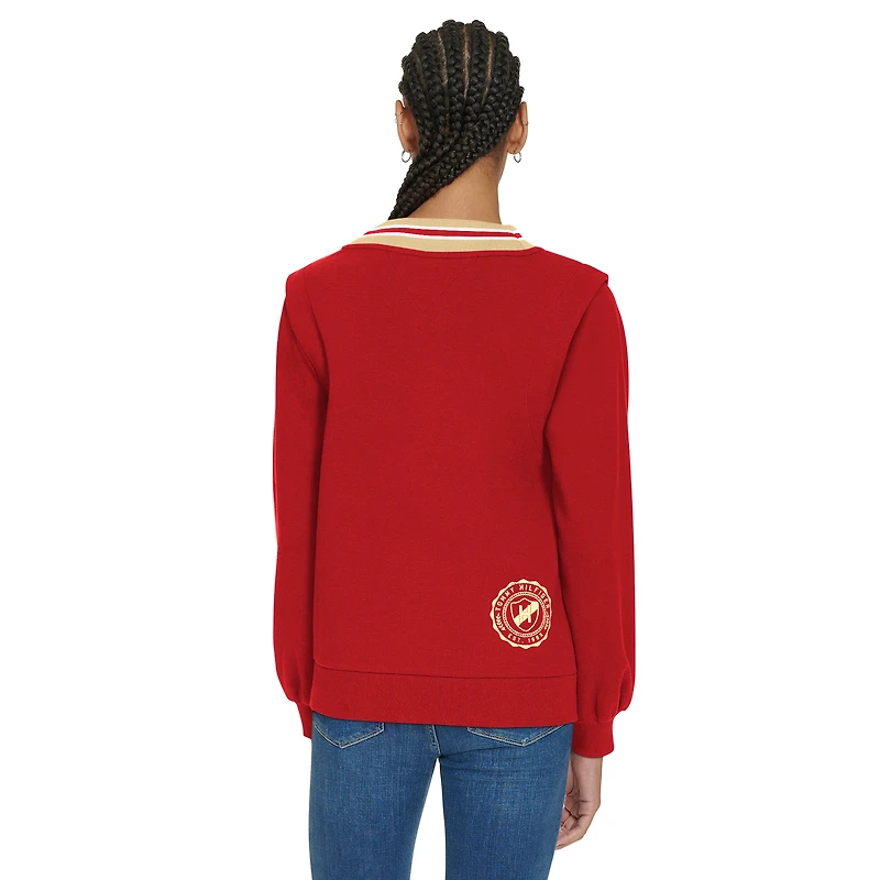 Sweat-shirt à col en V Alice Scarlet San Francisco 49ers pour femme Tommy Hilfiger