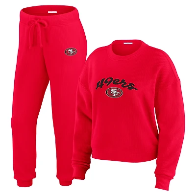 Ensemble de détente pour femme WEAR by Erin Andrews en tricot tri-blend à manches longues et pantalon crème San Francisco 49ers
