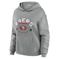 Ensemble lounge pour femme WEAR by Erin Andrews Gray San Francisco 49ers, grande taille, en maille gaufrée, composé d'un haut à capuche manches longues et pantalon.