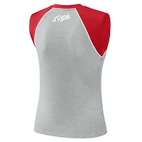 Women's WEAR by Erin Andrews  Heather Gray San Francisco 49ers Cropped Raglan Tank Top