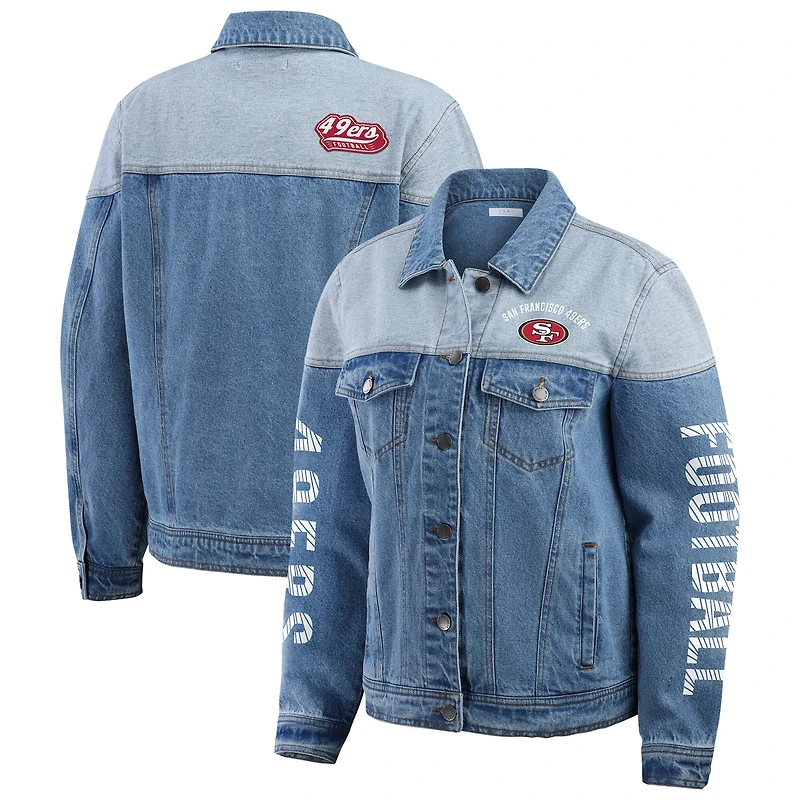 Women's WEAR by Erin Andrews San Francisco 49ers Full-Button Denim Jacket