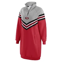 Robe à rayures en chevrons des 49ers de San Francisco couleur écarlate/gris chiné pour femme WEAR by Erin Andrews