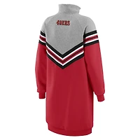 Women's WEAR by Erin Andrews  Scarlet/Heather Gray San Francisco 49ers Chevron Stripe Dress