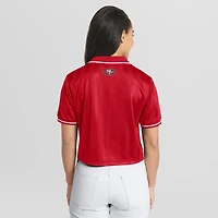 Women's WEAR by Erin Andrews  Scarlet San Francisco 49ers Cropped Jersey Polo