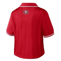 Women's WEAR by Erin Andrews  Scarlet San Francisco 49ers Cropped Jersey Polo