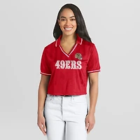 Polo court en jersey écarlate des 49ers de San Francisco, collection femme WEAR by Erin Andrews