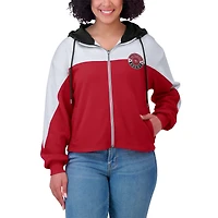 Women's WEAR by Erin Andrews Scarlet San Francisco 49ers Plus Color Block Full-Zip Hoodie