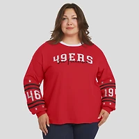 Women's WEAR by Erin Andrews Scarlet San Francisco 49ers Plus Sport Long-Sleeve T-Shirt