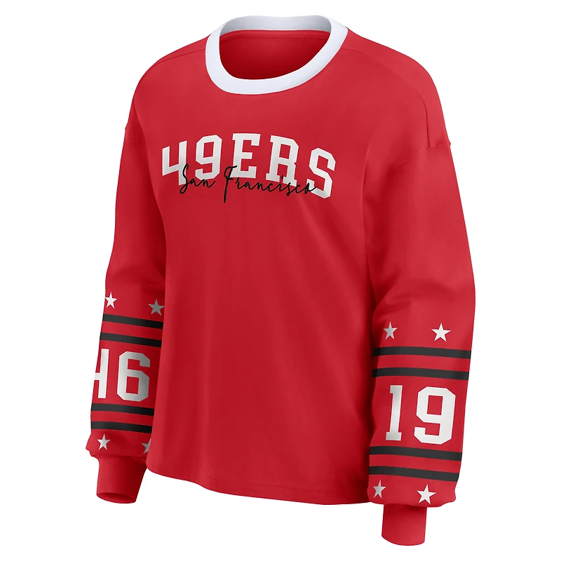 Women's WEAR by Erin Andrews  Scarlet San Francisco 49ers Sport Long-Sleeve T-Shirt