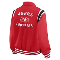 Women's WEAR by Erin Andrews Scarlet San Francisco 49ers Varsity Lightweight Full-Snap Jacket