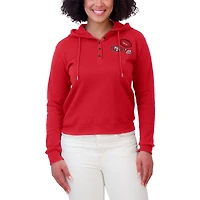 Women's WEAR by Erin Andrews  Scarlet San Francisco 49ers Waffle Hoodie Pullover Top