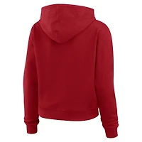 Women's WEAR by Erin Andrews Scarlet San Francisco 49ers Waffle-Knit Pullover Hoodie