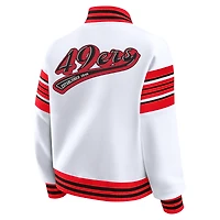 Women's WEAR by Erin Andrews White San Francisco 49ers Full-Snap Fleece Sweatshirt Jacket