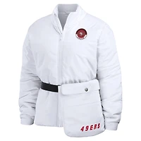 Women's WEAR by Erin Andrews  White San Francisco 49ers Packaway Full-Zip Puffer Jacket