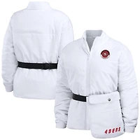 Doudoune zippée repliable blanche pour femme WEAR by Erin Andrews des 49ers de San Francisco