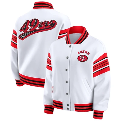 Women's WEAR by Erin Andrews White San Francisco 49ers Plus Full-Snap Fleece Sweatshirt Jacket